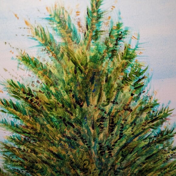 Original Unframed Watercolor Painting of Living Tree Kentucky Eastern Red Cedar - Picture 7 of 16